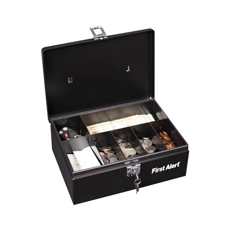 first alert 3020f steel cash box|First Alert 1036621 Cash Box with Key Lock and Removable .